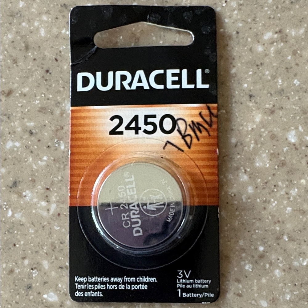 Duracell 2450 CR2450 3V Lithium Coin Cell Battery - Silver